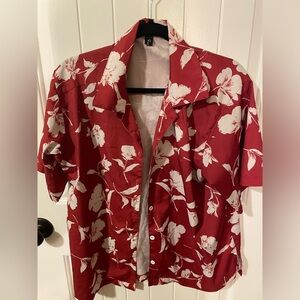 Short Sleeve Red Floral Hawaiian Shirt ❤️🌺